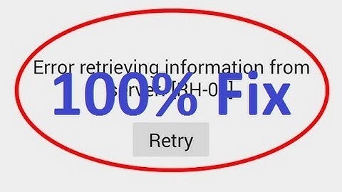 100% Fix "error retrieving information from server rh 01" [2016]