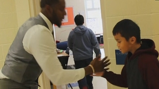 Teacher has personalised hand shake for every student