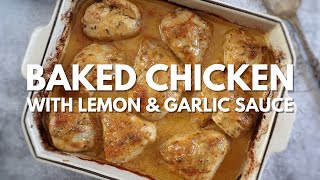 Baked chicken with lemon and garlic sauce | Food From Portugal