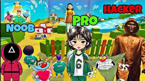 Noob vs Pro vs Hacker In ROBLOX Squid game😱 | asmr game with Oggy And Jack