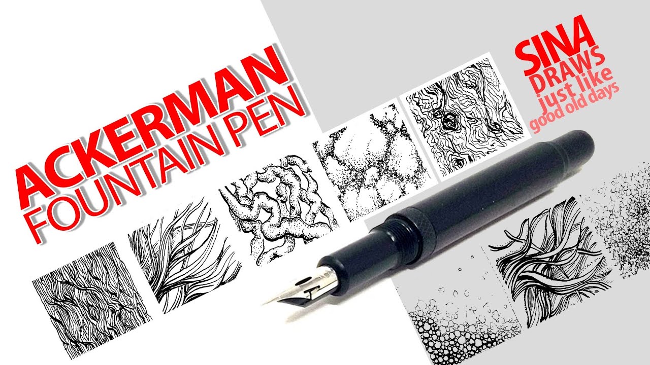 Ackerman fountain pen for comics, inking, journaling, manga & calligraphy. Zebra G nib + india ink