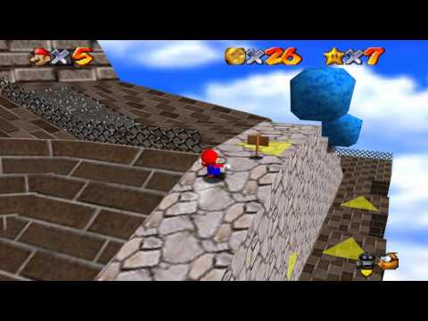 Super Mario 64 Walkthrough - Course 2 - Whomp's Fortress