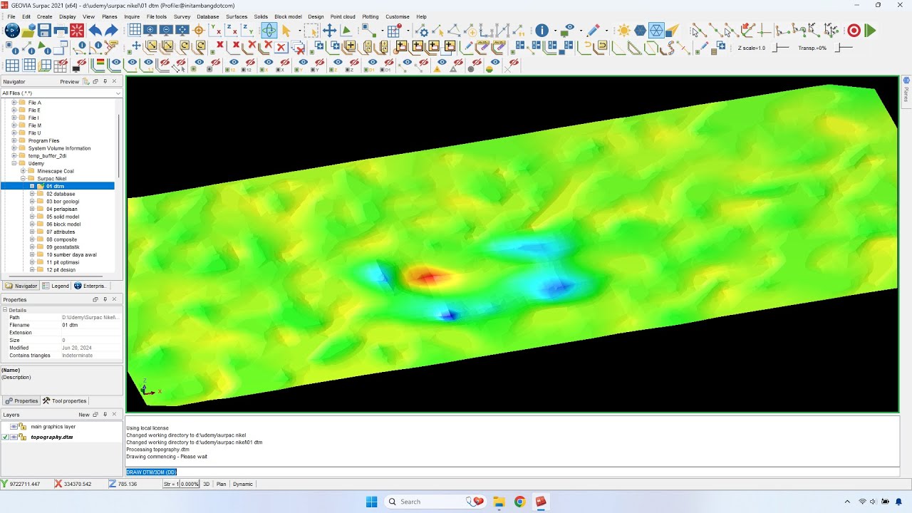 Pembuatan Digital Terrain Model Tambang Tambang Nikel dengan Surpac ...