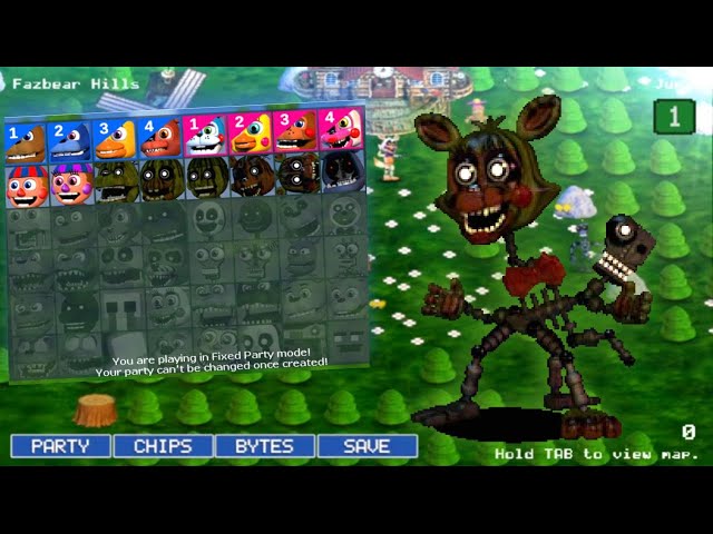 FNAF World - How to Unlock/Get ALL CHARACTERS at the Start of FIXED PARTY  Mode (Pre-Update 1) 