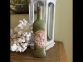 Pretty Bottle Decoupaged With Vintage Stamperia Rice Paper And Paint