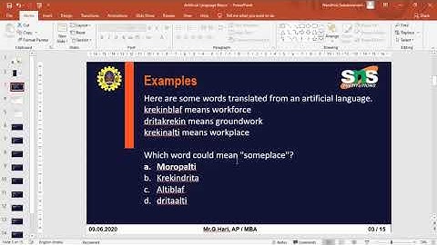 Logical reasoning | Topic - Artificial Language basics | MBA | SNS College of Technology