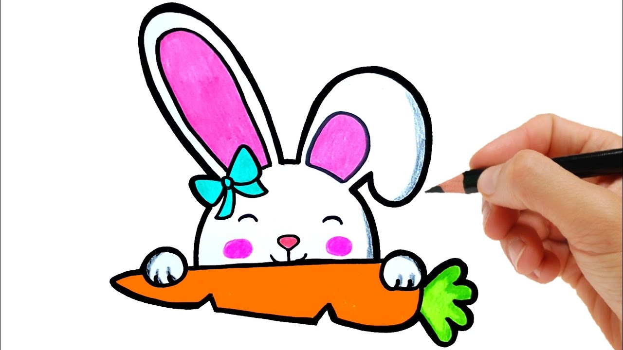 HOW TO DRAW AN EASTER BUNNY EASY DRAWING EASY AND FOFO - Drawing to Draw 