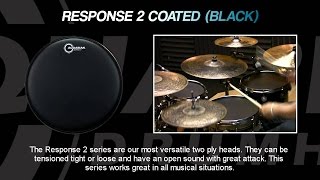 Aquarian Drumheads® TCRSP2-15BK RESPONSE 2™ Parche Tom 15" Texture Coated™ Negro video