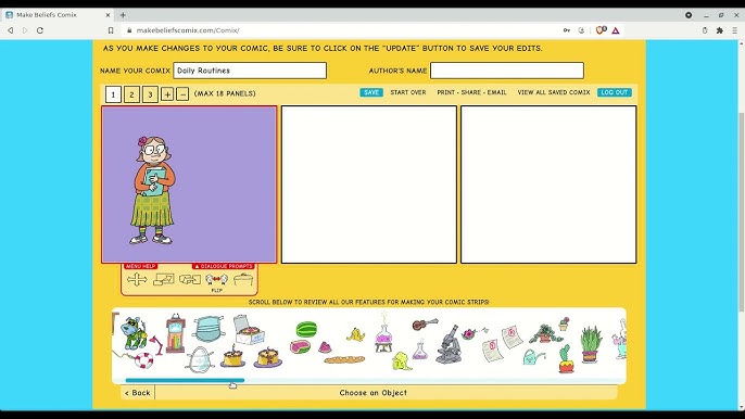 Blinking a Book - Create Your Own Comic Strips Online with MakeBeliefsComix