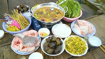 Lai Rai Cá Hú nấu Lẩu Mắm ăn kèm Hẹ Nước - Đặc Sản Rau Đồng phải thử 1 lần trong đời | Nét Quê #638