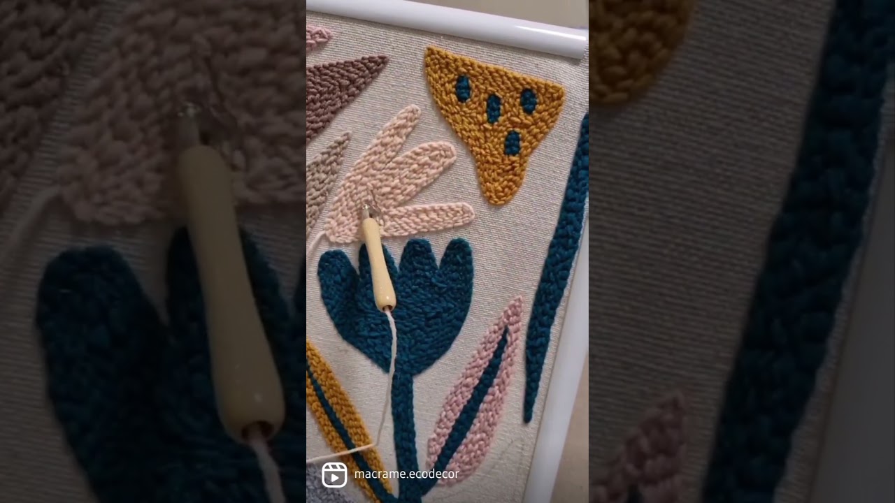 punch needle pillow cover