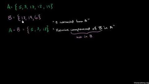 Relative complements or difference between sets