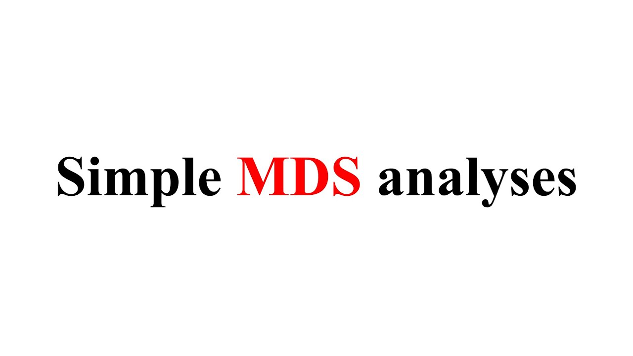 Simple MDS analyses using VMD - YouTube