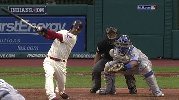 KC@CLE: Swisher plates a pair with a single to right