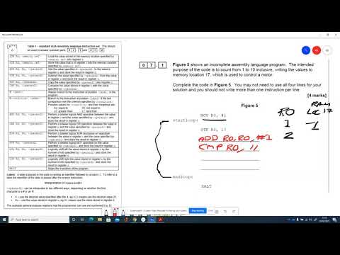 Assembly Language Question AQA Paper 2017