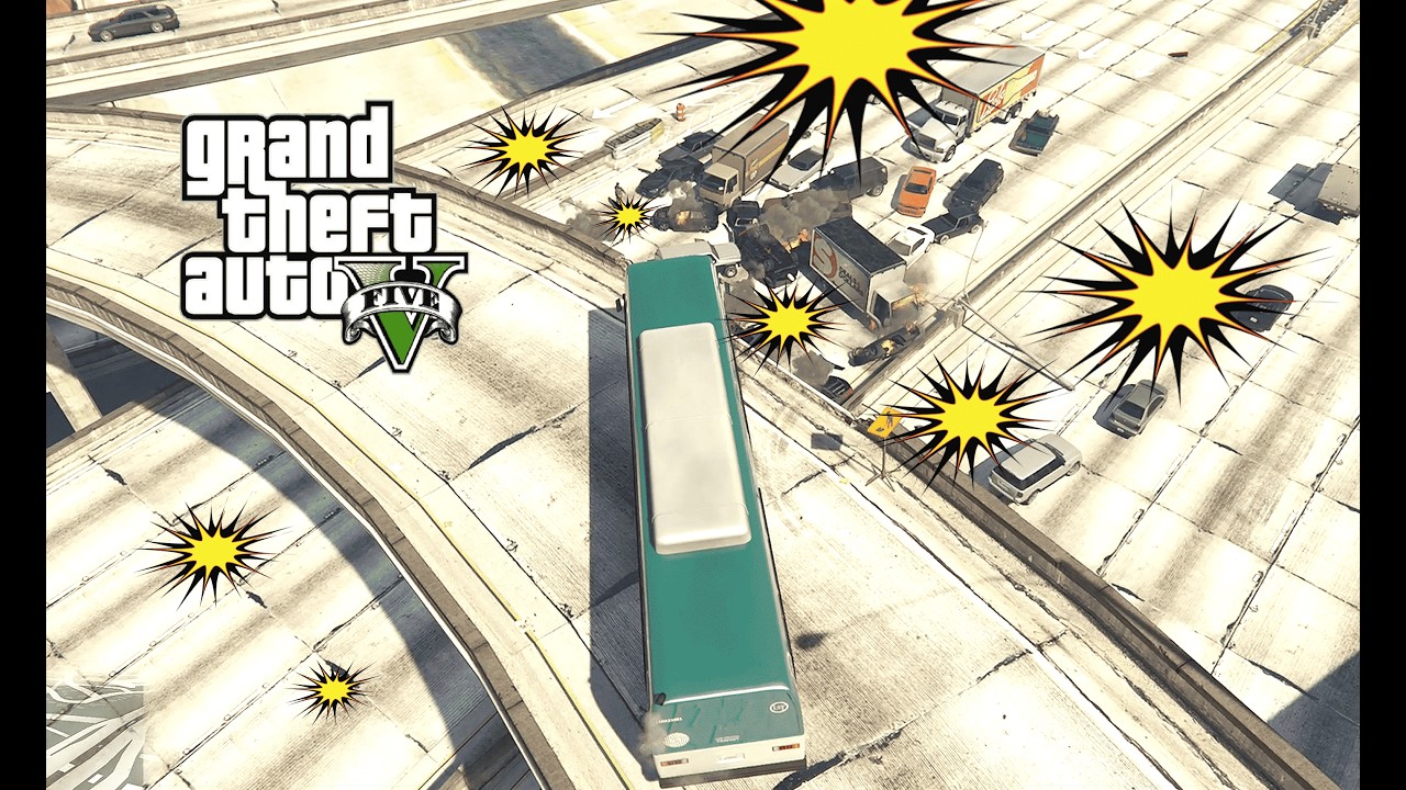 GTA 5 NPCs vs Highway Ramp – Total Traffic Meltdown! :D