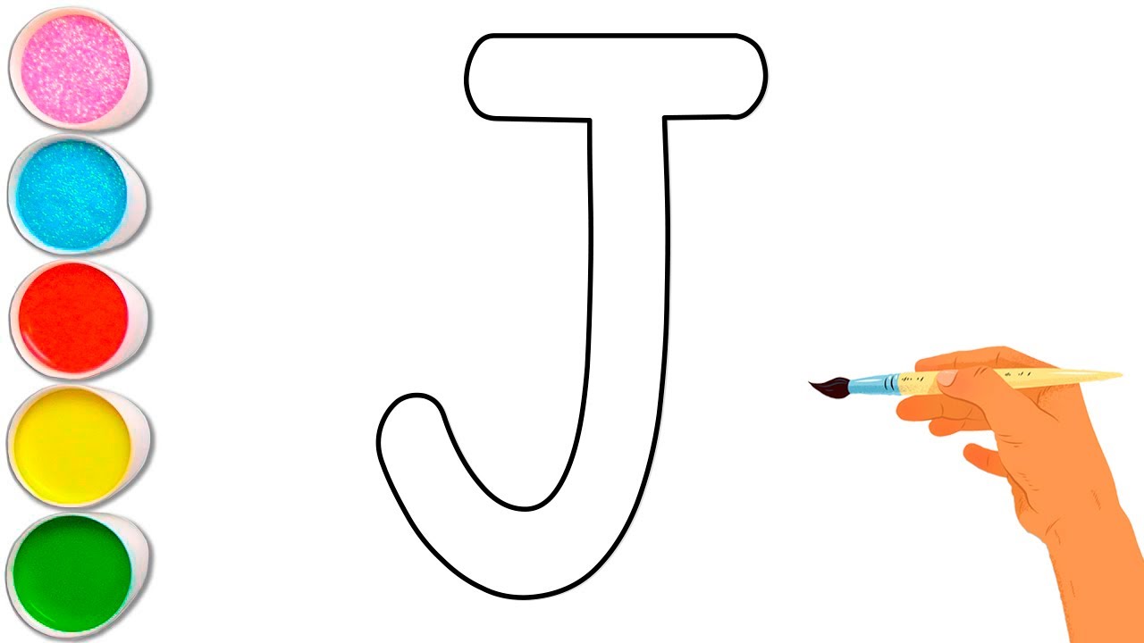 How to Draw β Drawing Letter J | Step-By-Step Coloring and Painting ...
