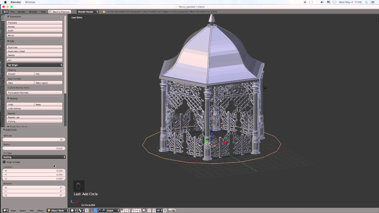 Fancy Gazebo Blender 3D modeling part 2 YouTube