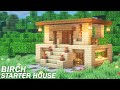 Minecraft Simple Birch Starter House Tutorial | How to Build a Starter House in Minecraft