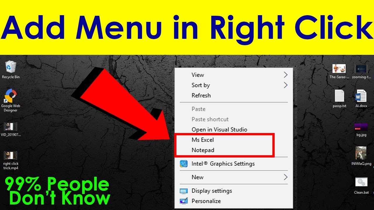 [Hindi] How to customize your right click menu on desktop in windows
