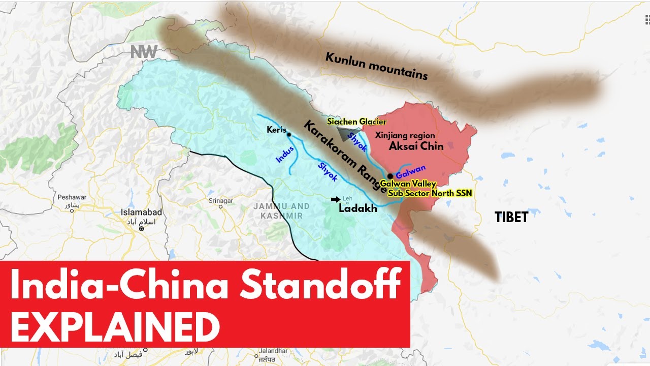 Explaining the India China Standoff / border fight in Ladakh through Map - YouTube
