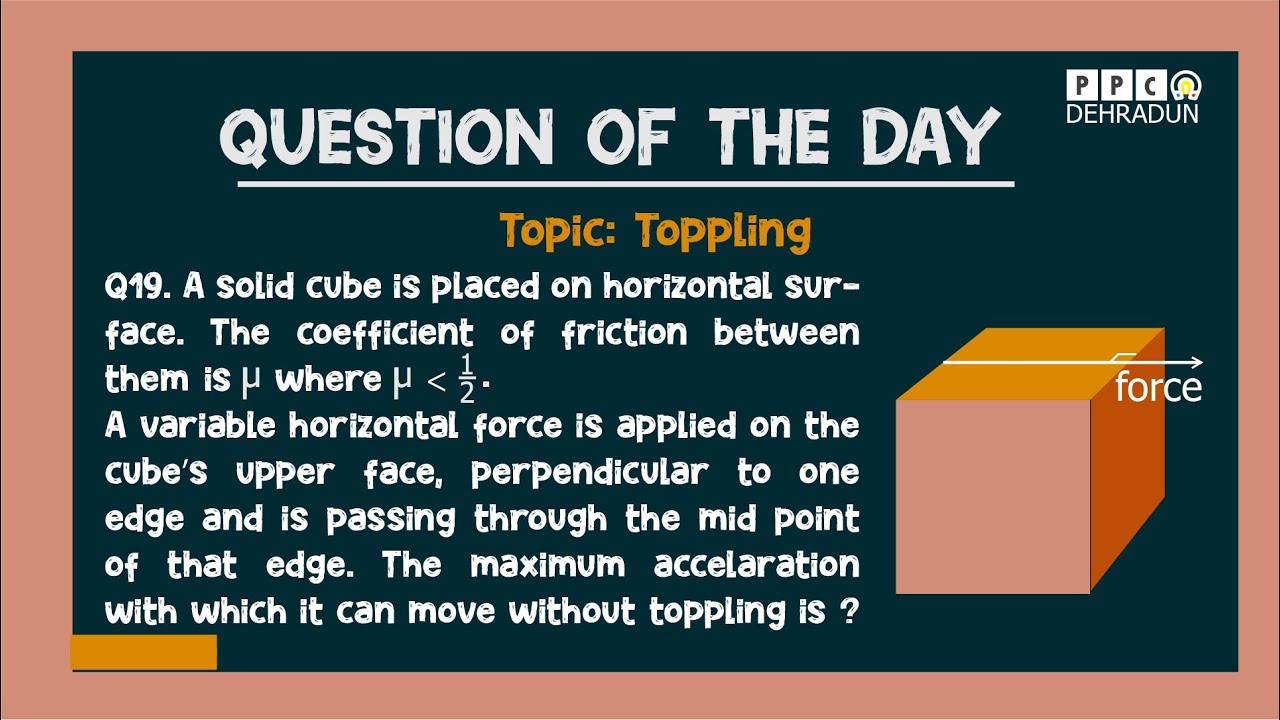 QUESTION OF THE DAY #019-[Toppling of Sliding Block] - YouTube