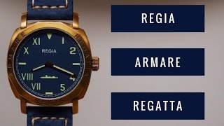 REGIA ARMARE REGATTA BRASS LIMITED EDITION MEN'S WATCH REVIEW MODEL: 102