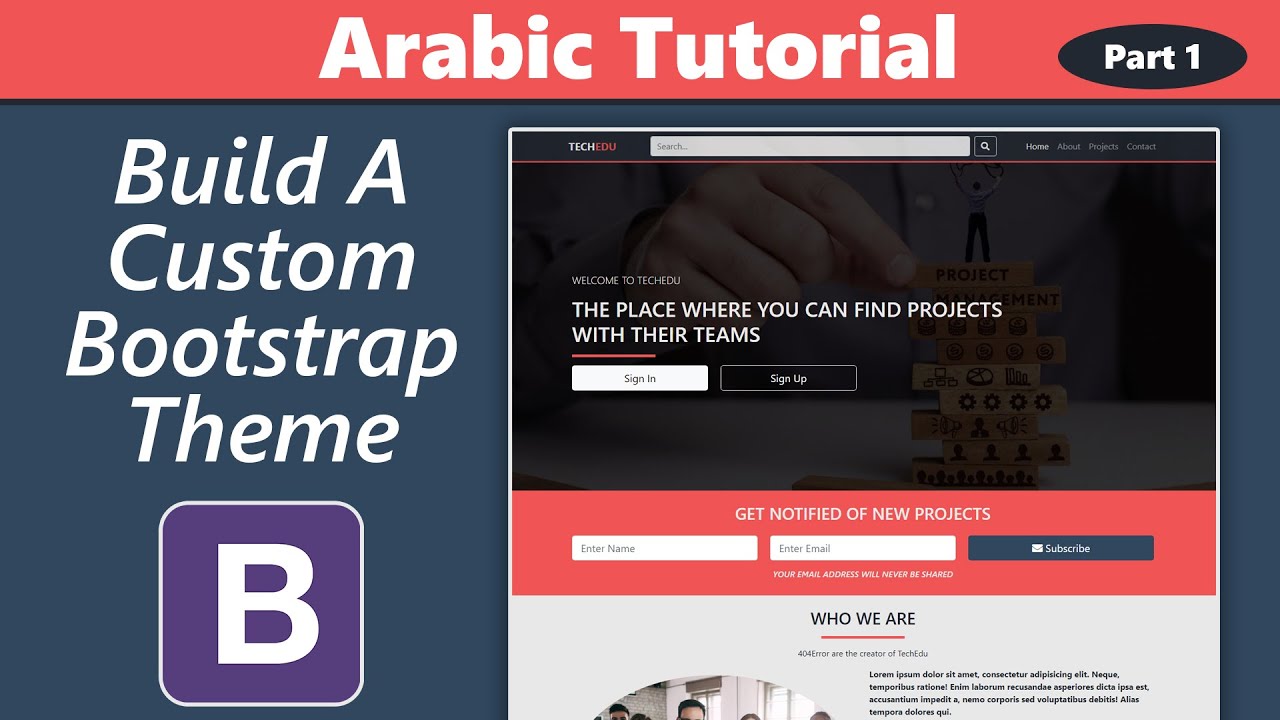 Arabic Tutorial - Build Custom Bootstrap theme (Part 1) - YouTube