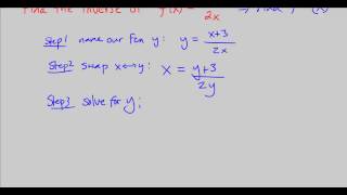 CPM Precalculus 3-92 - Finding the inverse function