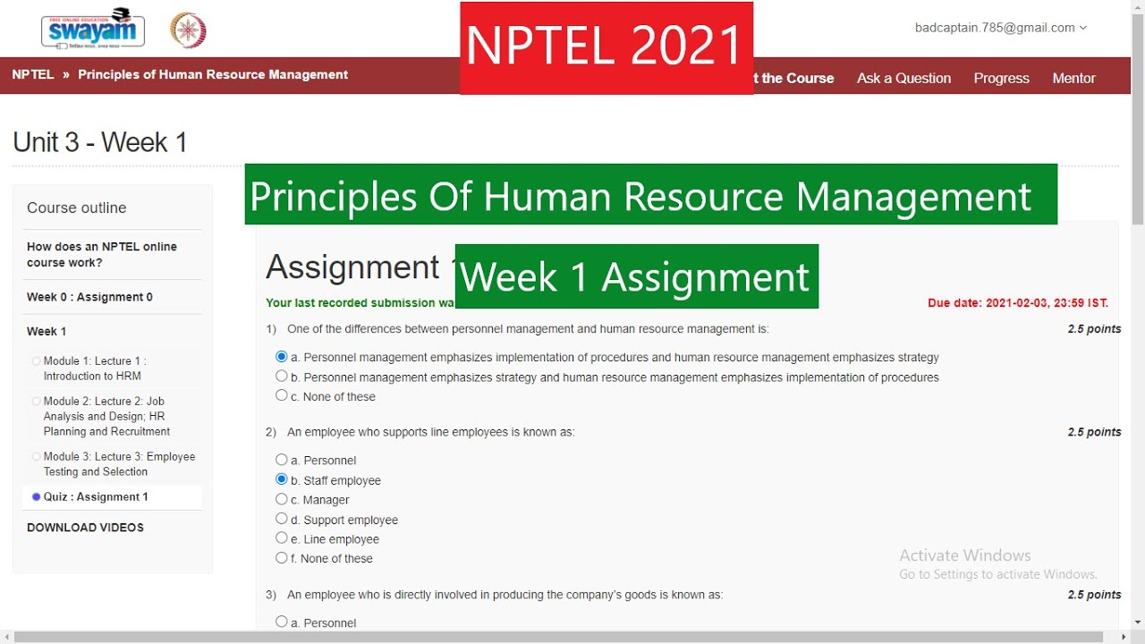 where to get nptel assignment answers