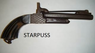 Antique Civil War SXS Double Barrel Pin Fire Pistol 12mm 11mm ( With Folding Bayonet )