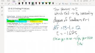 Celebrity Math150 Ch 8.3 Exercise 5 Finding a P Value with StatDisk Profile