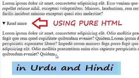 how to make a read more button using html