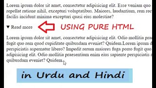how to make a read more button using html