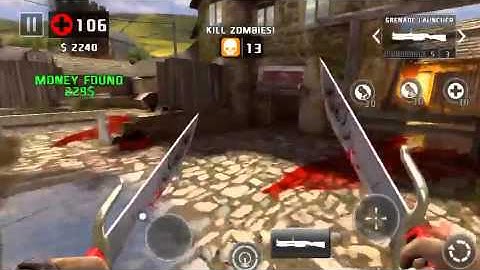 Dead trigger 2 butterfly & grenade launcher level 57 gameplay iOS on hard TDU 55+