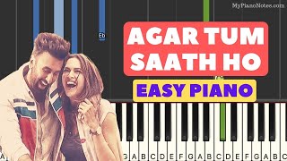 Video thumbnail of "Agar Tum Saath Ho - Piano Tutorial with Notes & Chords (Tamasha Movie)"