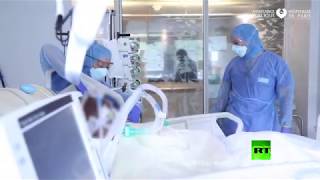 فيديو من داخل وحدة العناية المركزة لمصابي كورونا في مستشفى بباريس