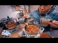 [Winter car camping] -3℃ winter mountains. Everything freezes. DIY light truck camper. 186