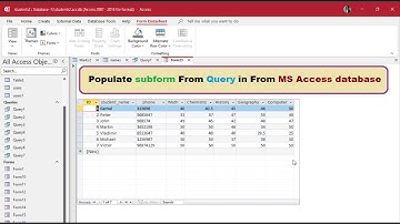 How to populate subform from table in MS Access database using easy code VBA