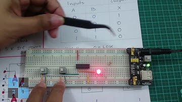 Digital Electronics Circuit in Breadboard: NOR Logic Gate, IC 7402 and  Truth Table
