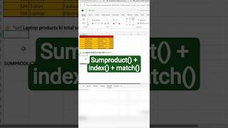 “Excel SUMPRODUCT + INDEX + MATCH | Advanced Lookup & Analysis Tutorial”---