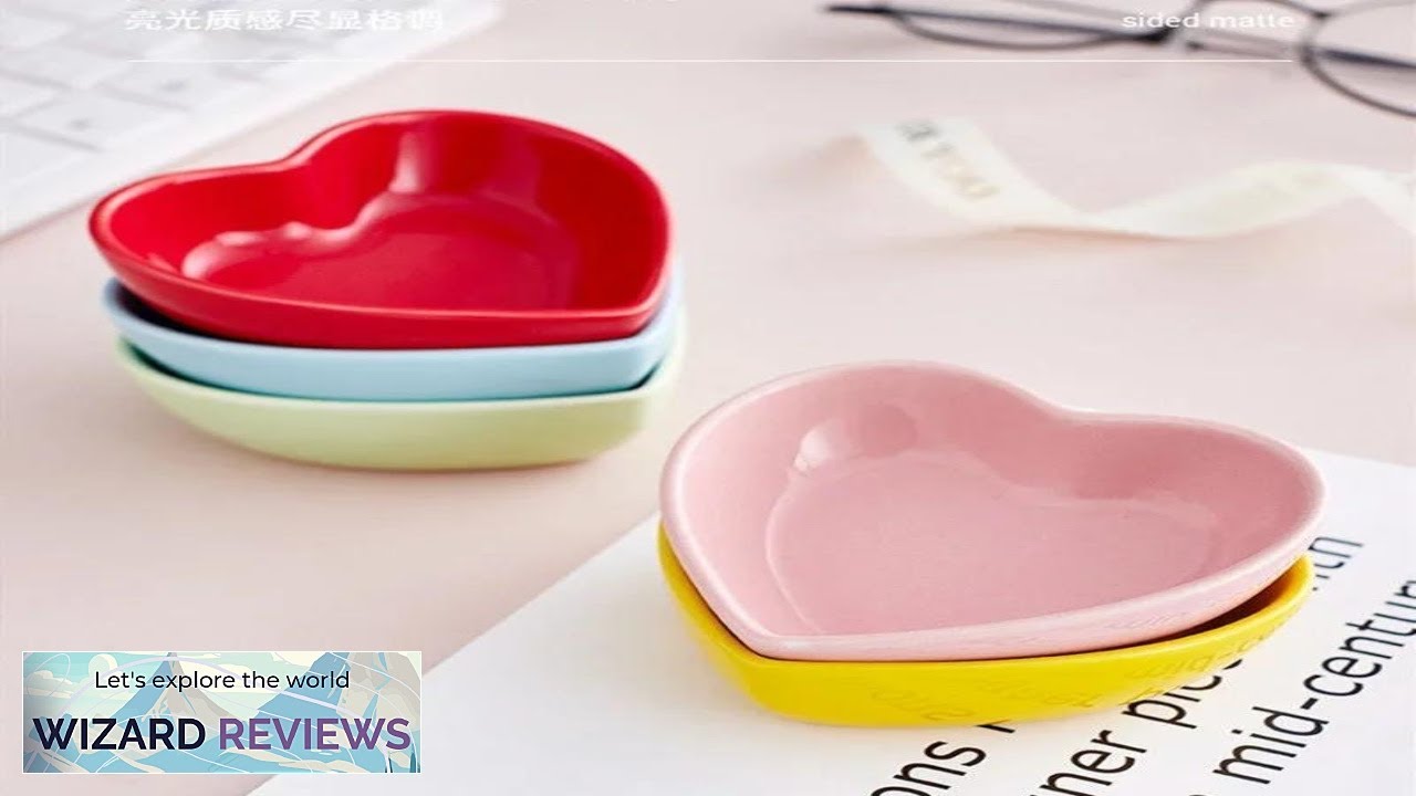 1PC Hamster Feeding Bowl Colorful Heart Shape Ceramic Plate Food Water Bowl Review