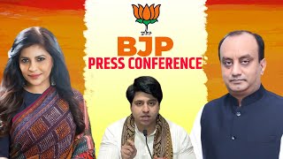 LIVE: BJP Leader Sudhanshu Trivedi, Shehzad Poonawalla &  Shazia Ilmi Joint press conference
