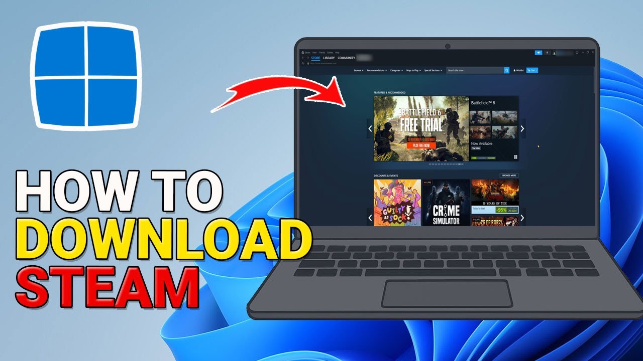 How to Download and Install Steam on PC or Laptop - YouTube