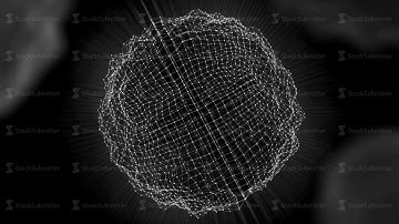 Abstract particle sphere rotating. Technology backround. Blue particle energy sphere 4k Seamless