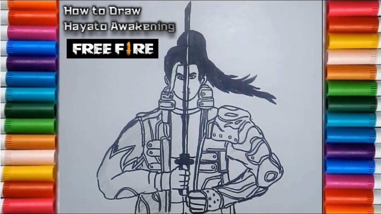 CARA GAMBAR HAYATO AWAKENING FREE FIRE HOW TO DRAW HAYATO