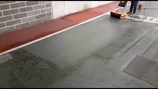 Rotowash Floor Cleaning Machine - Cutting Through The Grease & Dirt In A Car Park
