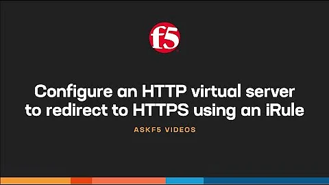 Configure an HTTP virtual server to redirect to HTTPS using an iRule