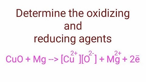 Determine the oxidizing and reducing agents. CuO+Mg=Cu+MgO.