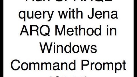 Run SPARQL query  with ARQ Method in Windows using CMD